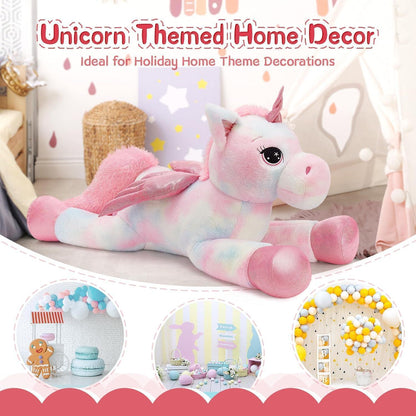 XXL Einhorn Kuscheltier 110cm - Rosa Plüschtier Geschenk für Kinder
