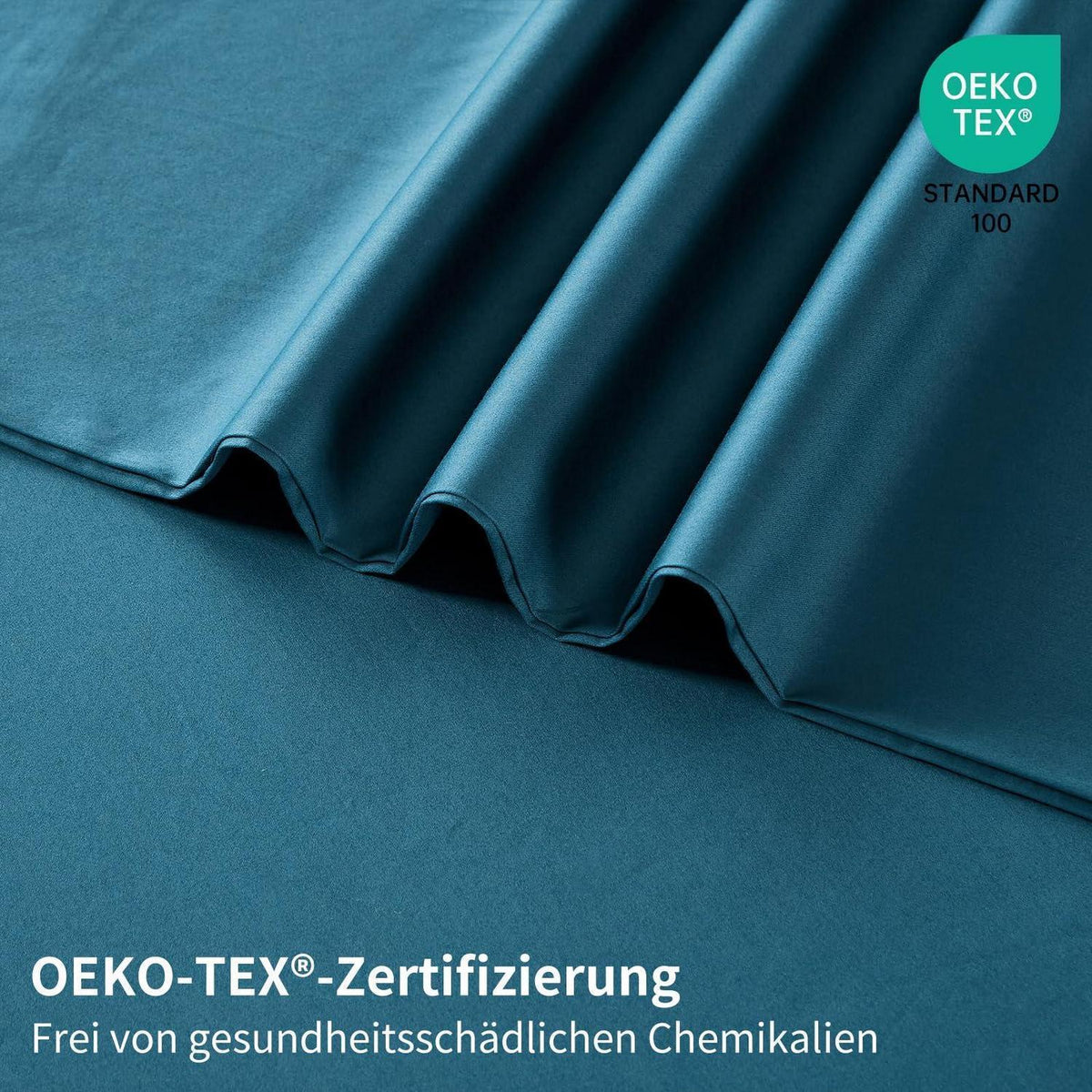 Mako Satin Bettwäsche Set 220x240 Petrol – Weich & Kühlend