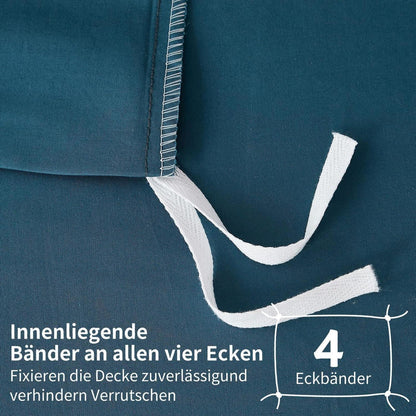 Mako Satin Bettwäsche Set 220x240 Petrol – Weich & Kühlend