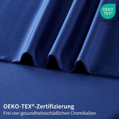 Mako Satin Bettwäsche Set 220x240 Blau – Weich & Kühlend