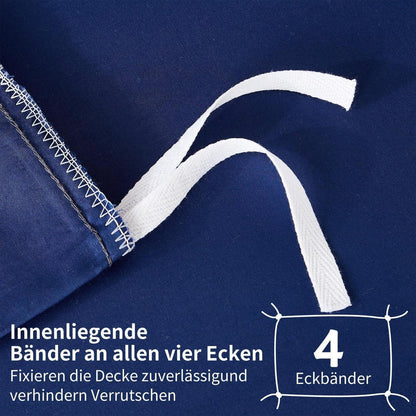 Mako Satin Bettwäsche Set 220x240 Blau – Weich & Kühlend