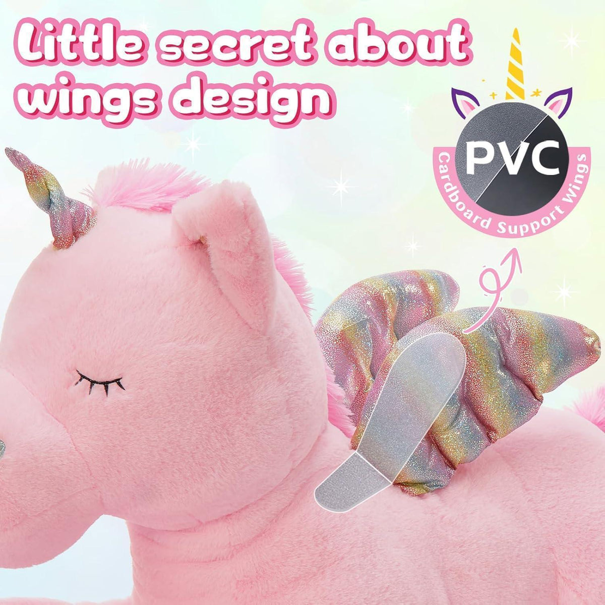 XXL Einhorn Kuscheltier 110cm - Rosa Plüschtier Geschenk für Kinder