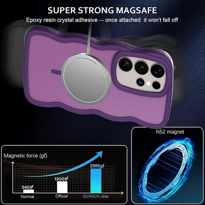 Magnetische Handyhülle für Samsung S25 Ultra, Lila, Wellenform, Matt