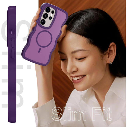 Magnetische Handyhülle für Samsung S25 Ultra, Lila, Wellenform, Matt