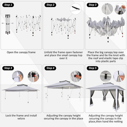 3x3 Gartenpavillon wasserdicht – Pop-Up Zelt mit Moskitonetz