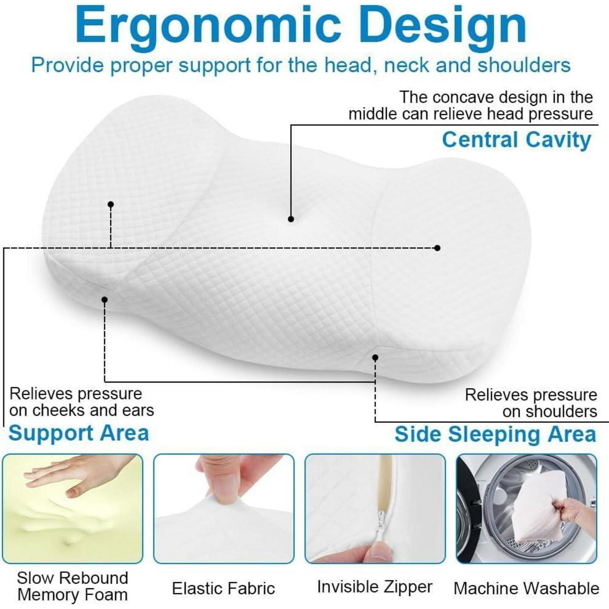 Ergonomisches Memory Foam Kissen für optimalen Schlaf