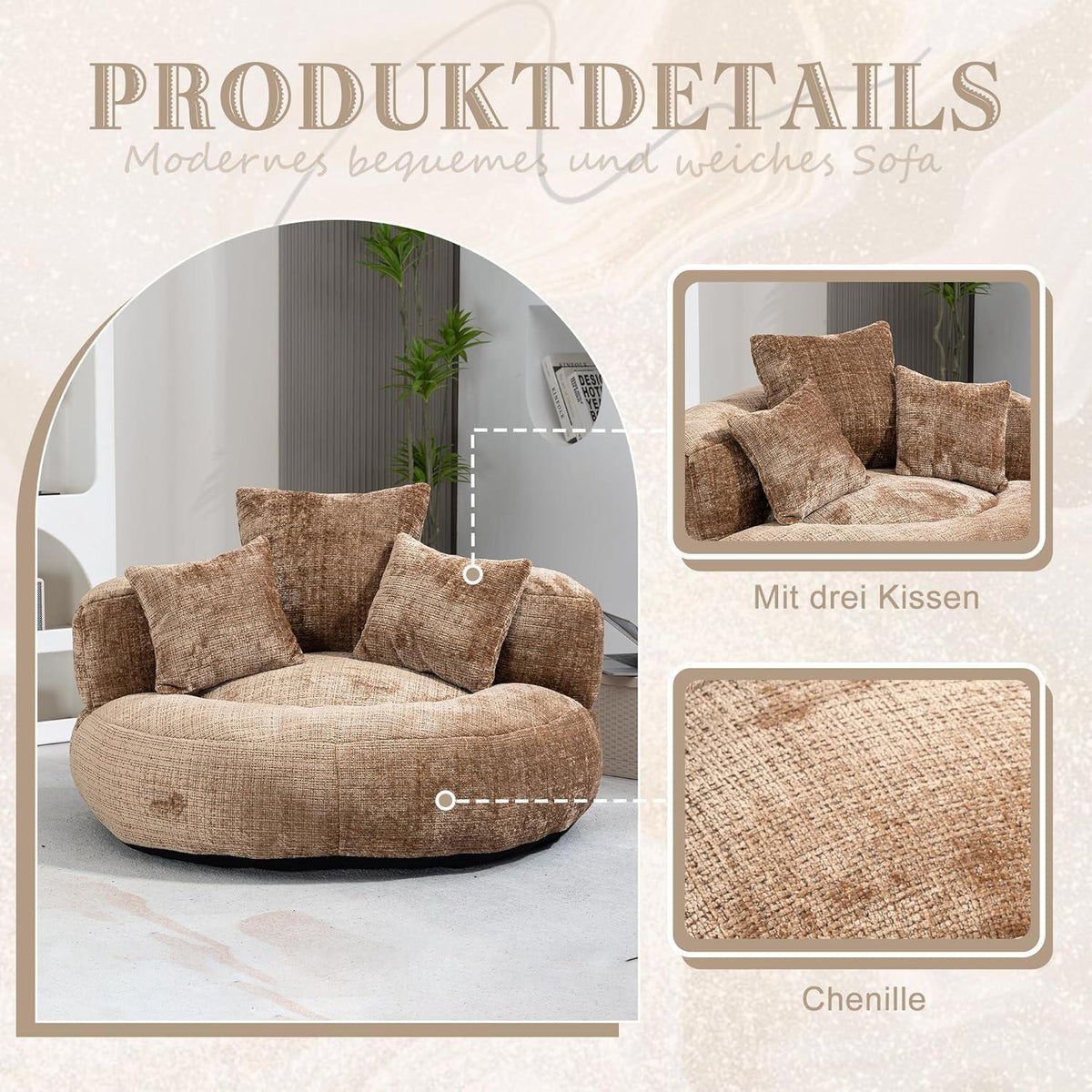 Lazy Sitzsack mit hoher Lehne – Bequemer Lounger für Wohnzimmer