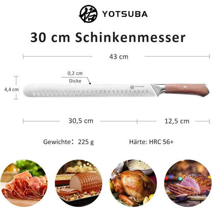 Schinkenmesser 30 cm mit Rosenholzgriff – Profi Küchenmesser