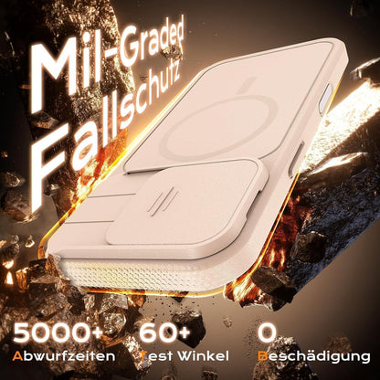 iPhone 16 Pro Hülle mit Ständer und Kameraschutz, Wüstensand