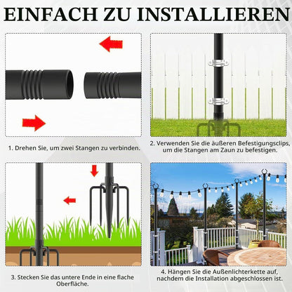 4x Schäferhaken 300cm – Garten, Terrasse & Hochzeitsdeko