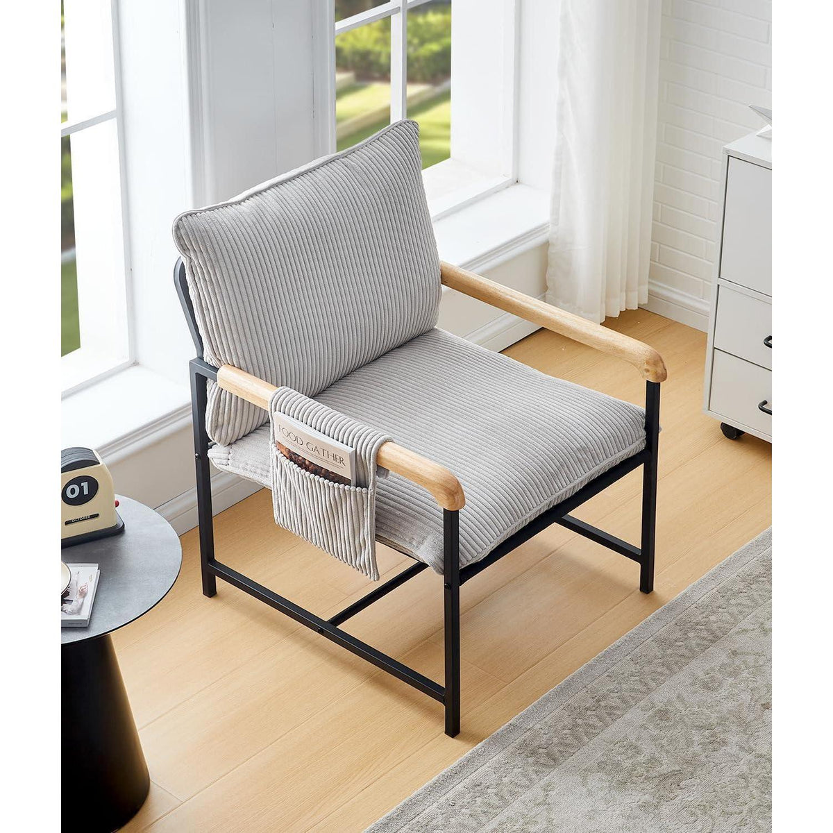 Cord Loungesessel Modern – Bequemer Ohrensessel für Wohnzimmer