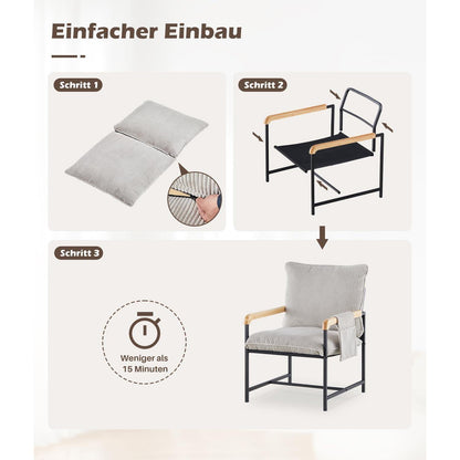 Cord Loungesessel Modern – Bequemer Ohrensessel für Wohnzimmer