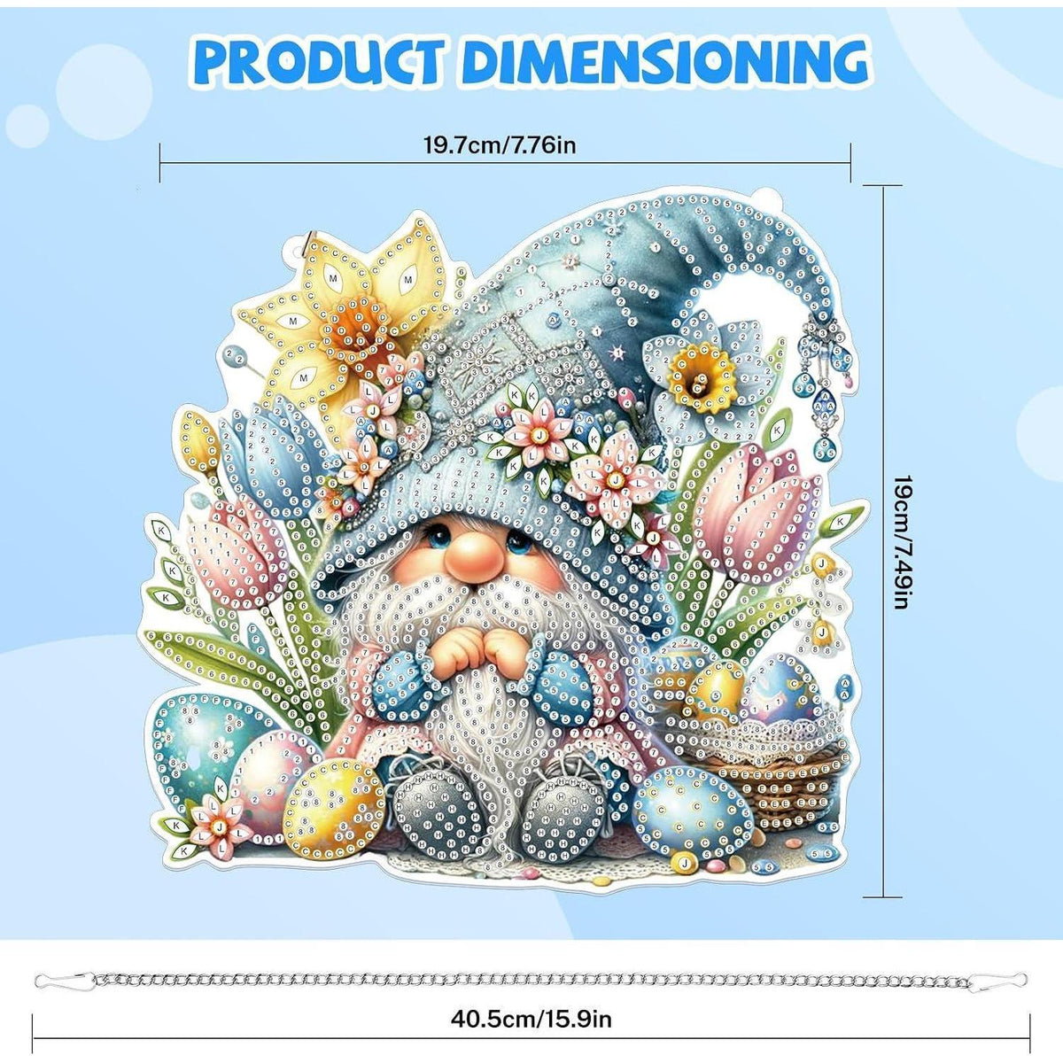Diamant Painting Osteranhänger Gnom – Bastelset für Kinder & Erwachsene
