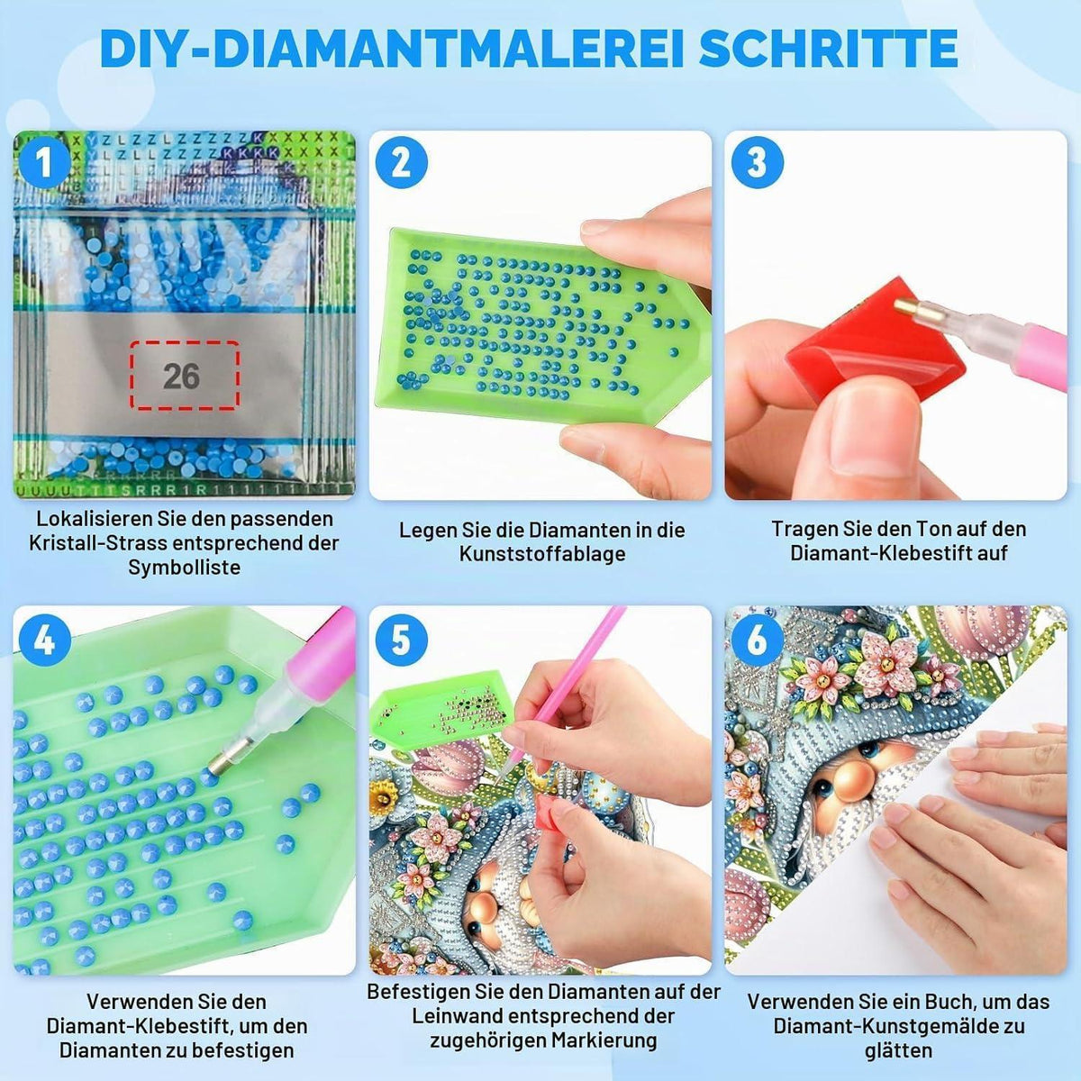 Diamant Painting Osteranhänger Gnom – Bastelset für Kinder & Erwachsene