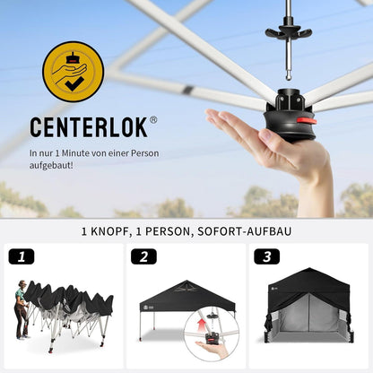 3x3m Faltpavillon wasserdicht mit Seitenwänden & UV-Schutz