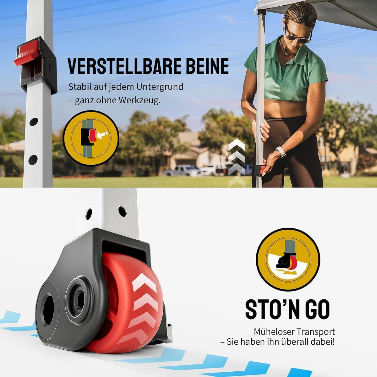3x3m Faltpavillon wasserdicht mit Seitenwänden & UV-Schutz
