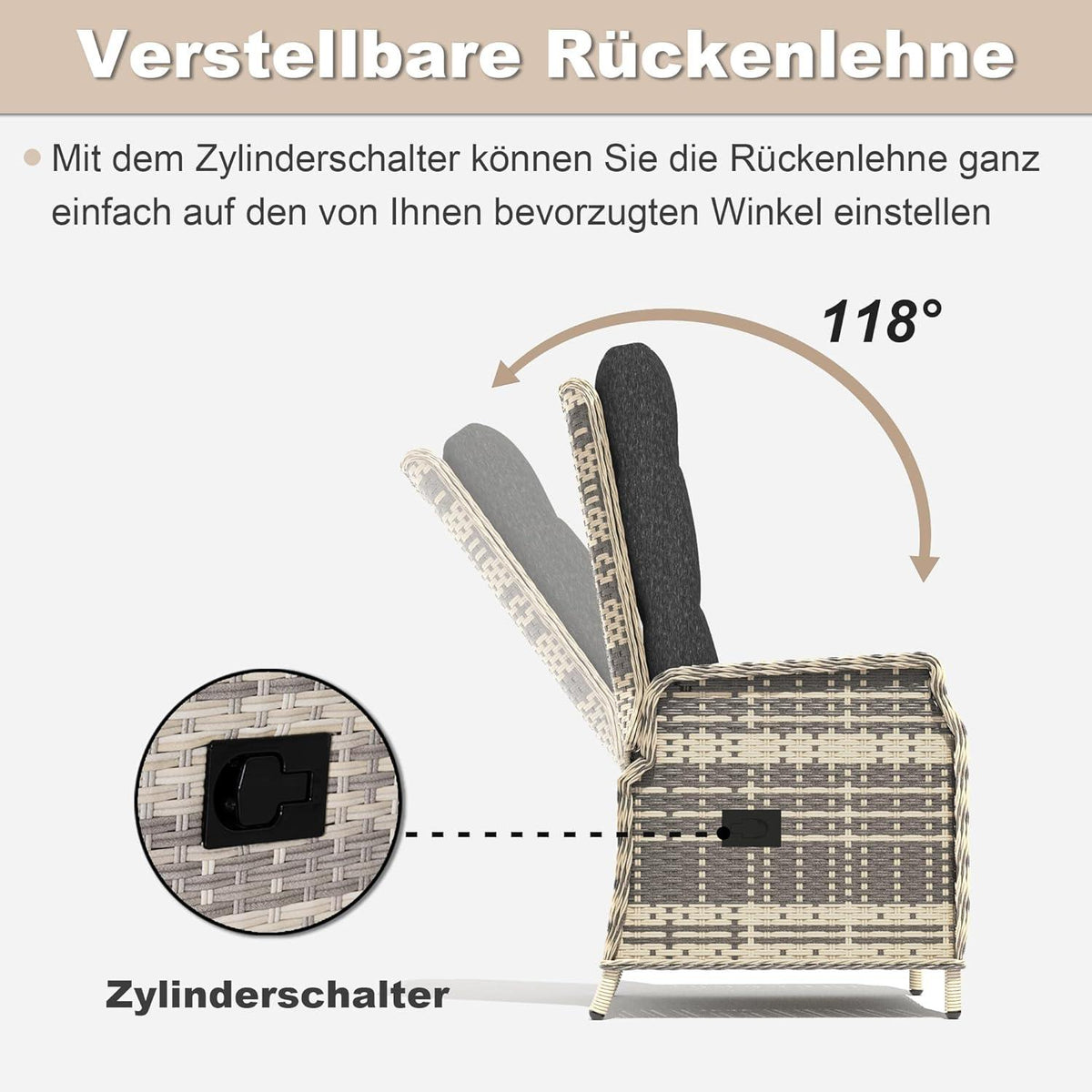 Trumbeak Polyrattan Lounge Set 5 Personen Gartenmöbel Schwarz
