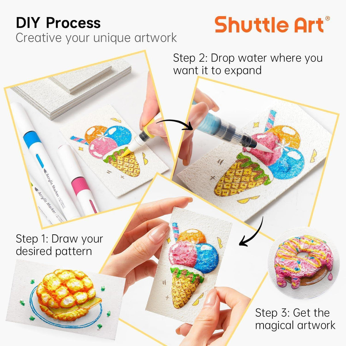 3D Puffy Paint Set für Kinder – 44-teilig zum Basteln & Malen