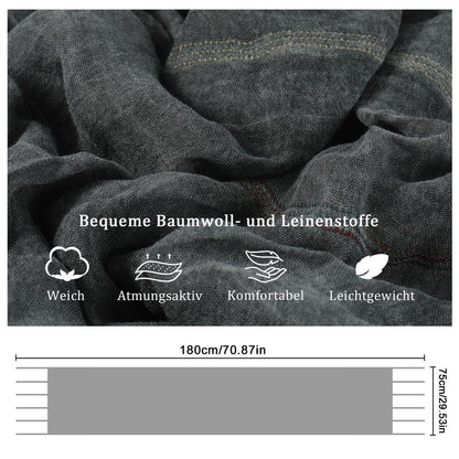 Herren Schal Baumwolle Gestreift Schwarz/Grau