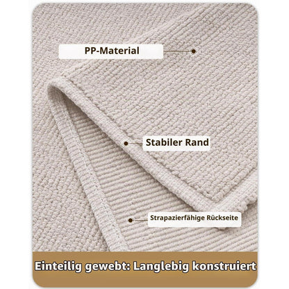 Fußmatte Beige 120x180cm - Waschbar & Faltbar für Innen & Außen