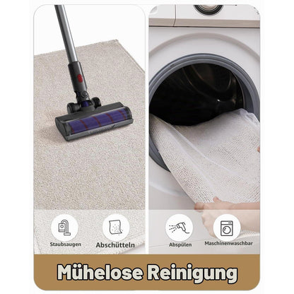 Fußmatte Beige 120x180cm - Waschbar & Faltbar für Innen & Außen