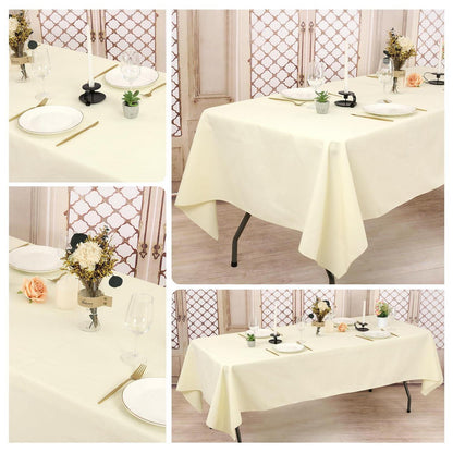 10x Beige Tischdecke Rechteckig 240cm - Fleckenabweisend & Abwaschbar