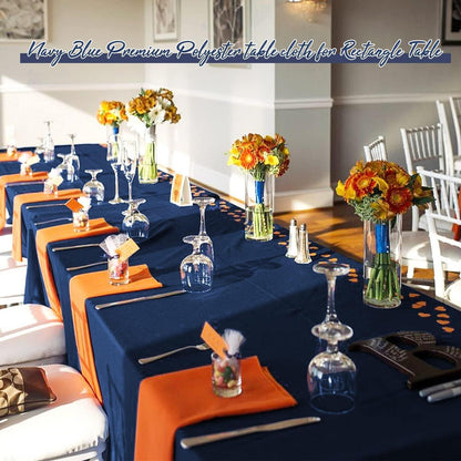 10er-Pack Marineblaue Tischdecken 60x126 Zoll – Rechteckig & Waschbar