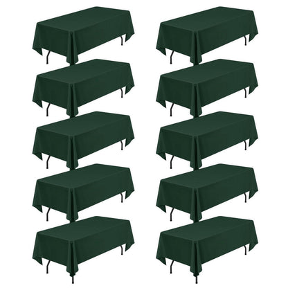 10er-Pack Jägergrüne Tischdecken 60x102 Zoll – Rechteckig & Waschbar
