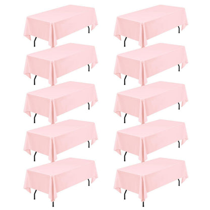 Rosa Tischdecke 10er-Pack – Rechteckig 1,8m – Fleckenresistent