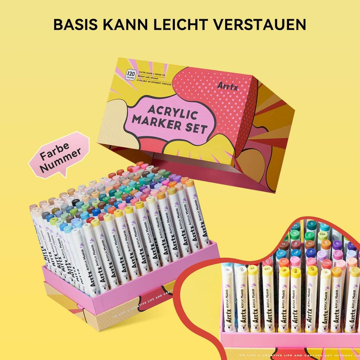 120 Acrylmarker Set für Steine, Glas & Basteln – Wasserfest & Vielseitig