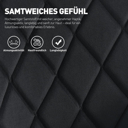 Drehbarer Esszimmerstuhl Set 4er – Samt Schwarz