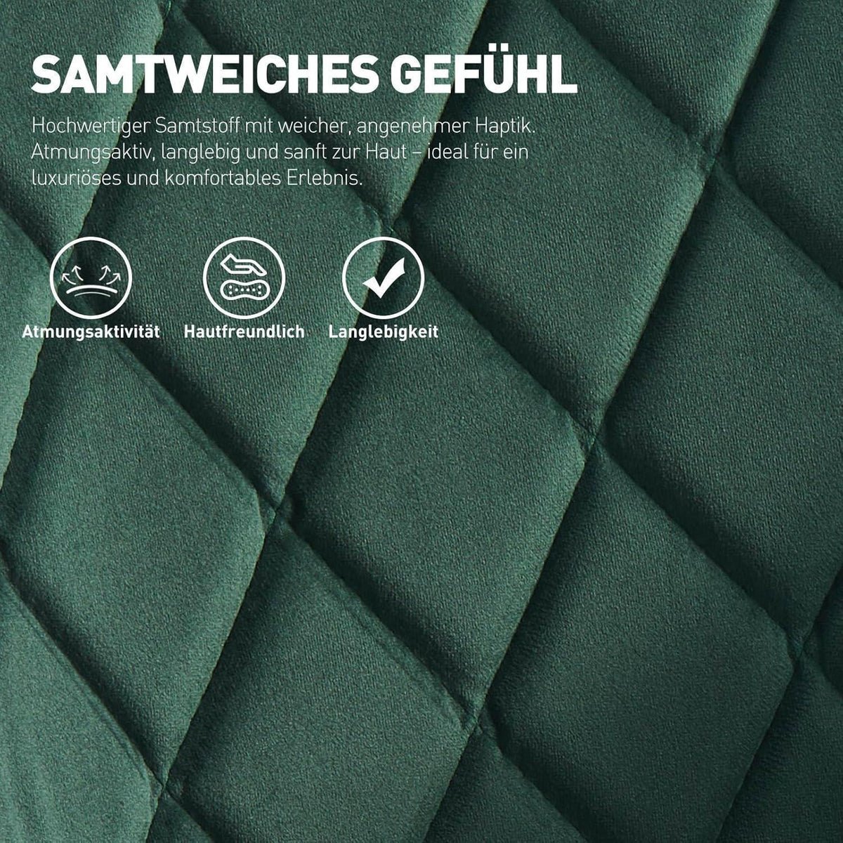 Drehbarer Samt Esszimmerstuhl mit Armlehnen - 4er Set Grün