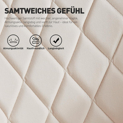 Drehbarer Esszimmerstuhl Samt Beige, 4er Set mit Armlehne