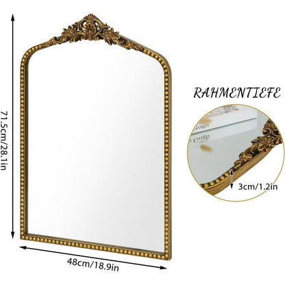 Goldener Barock Spiegel Antik-Vintage mit Goldrand 48x71.5 cm