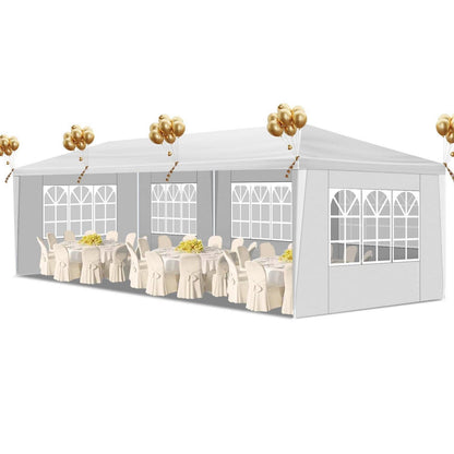 Faltbarer Gartenpavillon 3x9m – Wasserdichtes Partyzelt mit Seitenteilen