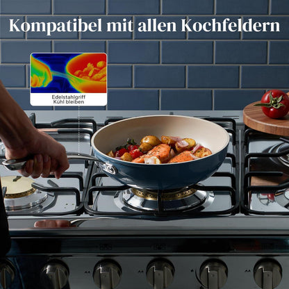 Keramik Pfannenset 20/24/28 cm – Antihaft & Ofenfest