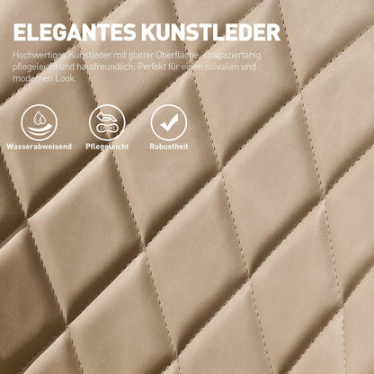 Drehbarer Esszimmerstuhl mit Armlehnen – Beige (2er Set) in Lederoptik