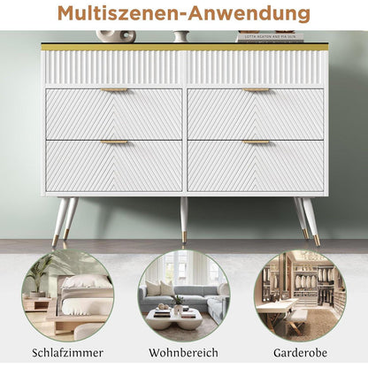 Bernstein Glas Kommode mit 6 Schubladen & Facheinteilung
