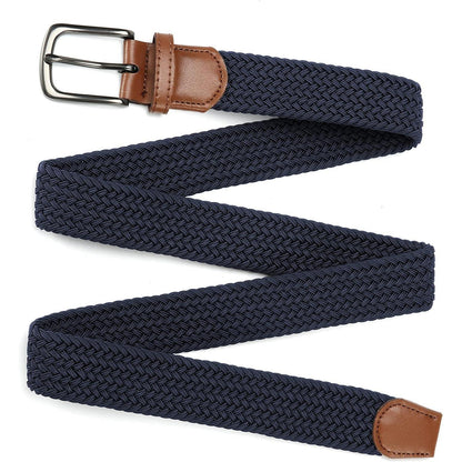Elastischer Flechtgürtel Herren, Stoff, stufenlos verstellbar, Blau