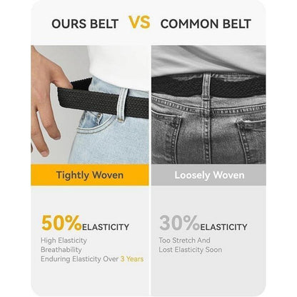 Elastischer Flechtgürtel Herren, Stoff, stufenlos verstellbar, Grau