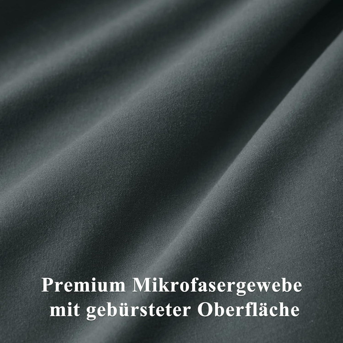 Bettwäsche-Set 140x200 cm Anthrazit Mikrofaser mit Reißverschluss