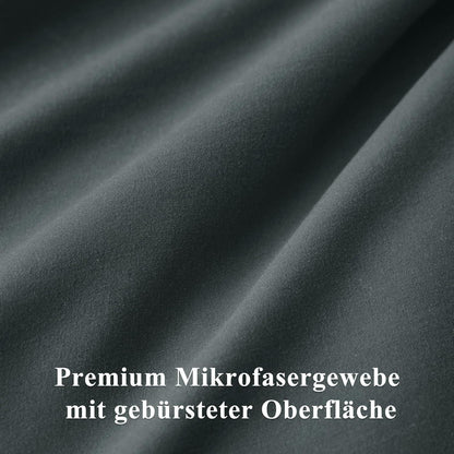 Bettwäsche-Set 140x200 cm Anthrazit Mikrofaser mit Reißverschluss