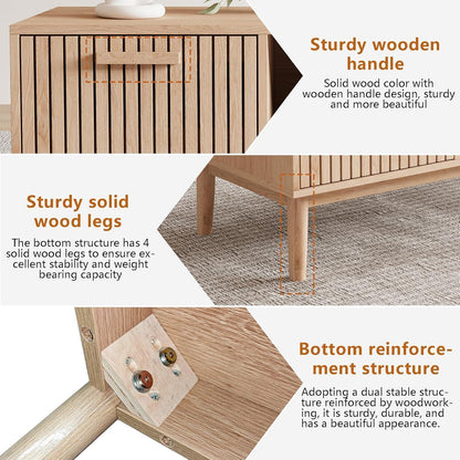 Holz Couchtisch mit Schublade & Ablage – 100x43x50 cm