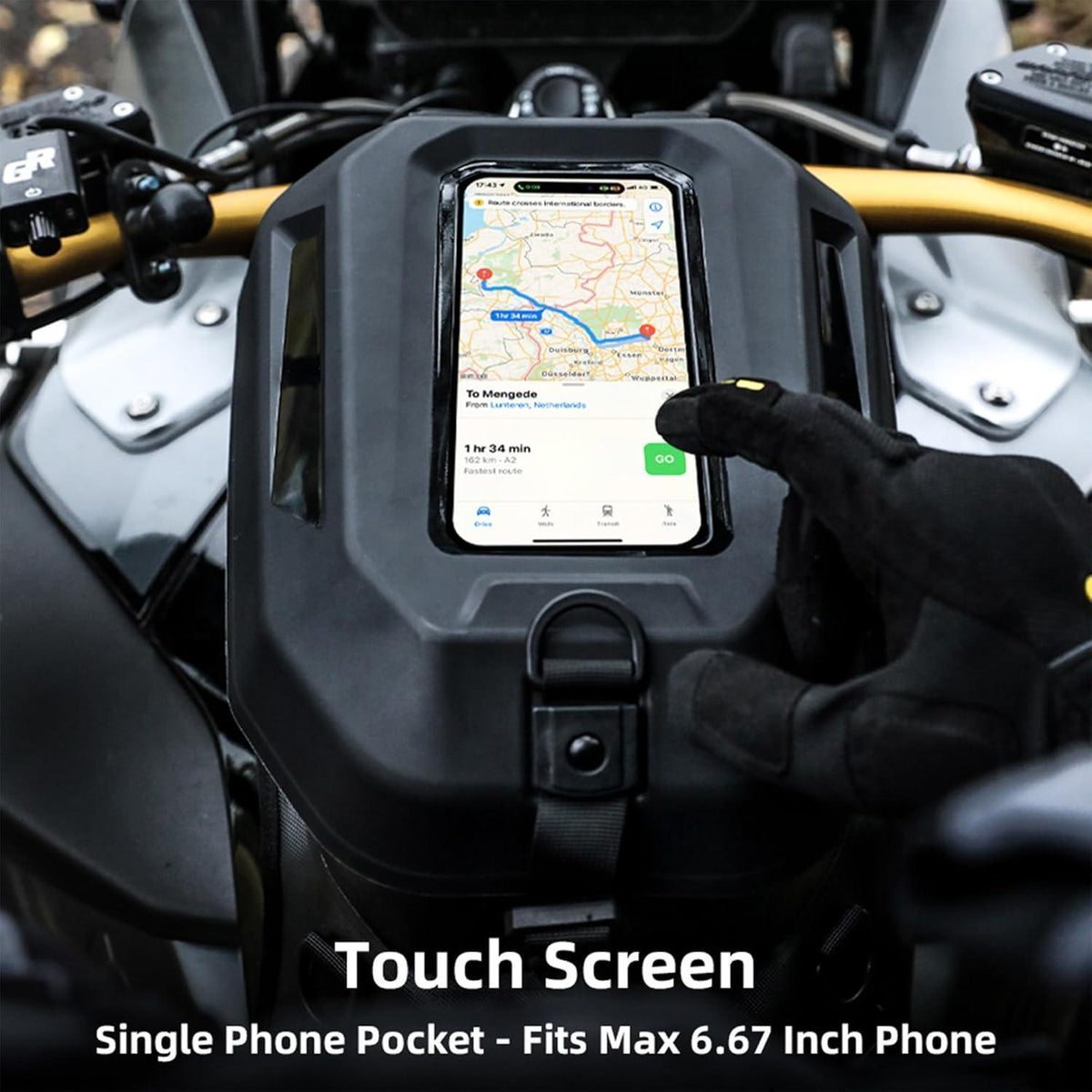 Motorrad Tanktasche Wasserdicht 5.6L mit Touchscreen Handyhalter