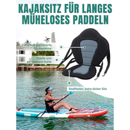Aufblasbares Stand Up Paddle Board für Erwachsene, 320cm, 200kg Tragkraft, Cool Mint Wood