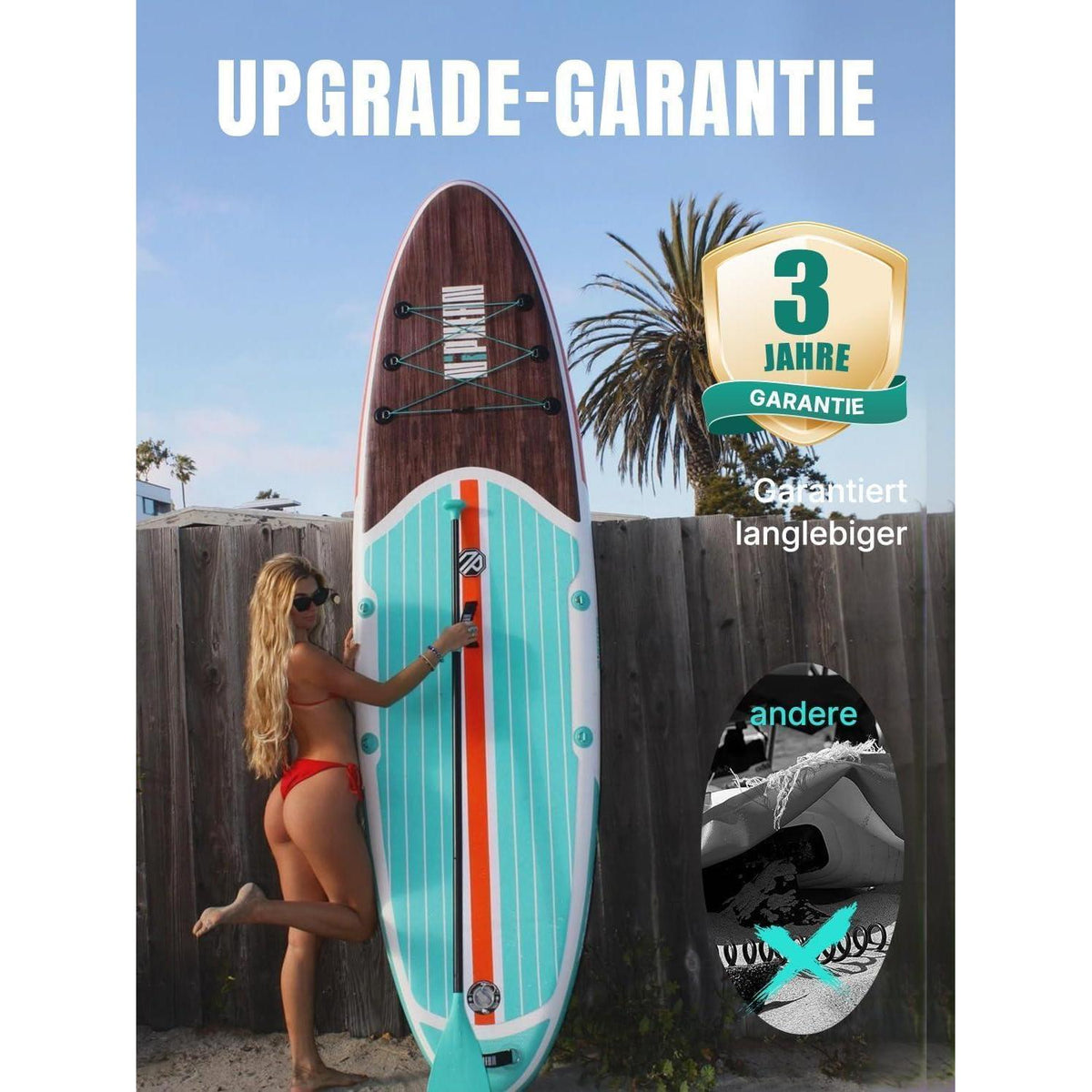 Aufblasbares Stand Up Paddle Board für Erwachsene, 320cm, 200kg Tragkraft, mit Sitz