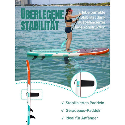 Aufblasbares Stand Up Paddle Board für 2 Personen mit Sitz & Zubehör