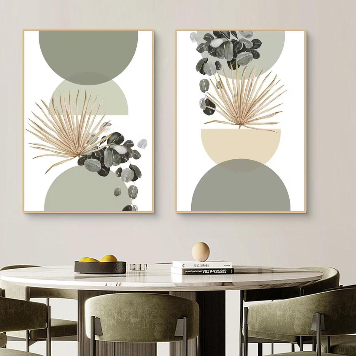 3er Set Boho Poster Grün Pflanzen Wandbilder Wohnzimmer Schlafzimmer