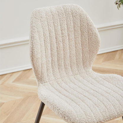 8er Set Esszimmerstühle Modern Beige Streifenmuster