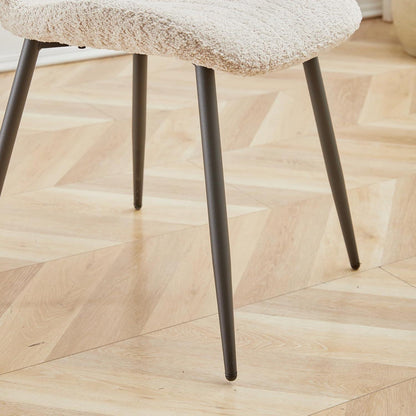 8er Set Esszimmerstühle Modern Beige Streifenmuster